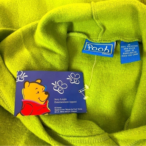 Disney Winnie The Pooh Apple Green Fleece Hoodie Size M - Picture 5 of 7